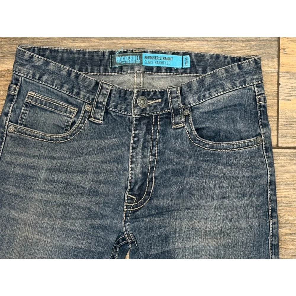 Rock and Roll Cowboy Revolver Slim Straight Leg‎ Jeans Blue 29x34 Western Stack